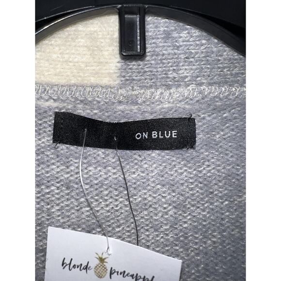 On Blue Cardi Cuddle Sweater Womens Medium Cozy Soft Knit Colorblock Pullover - Picture 3 of 7